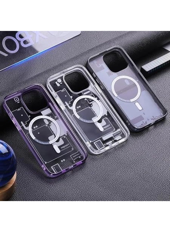 سبايجن حافظة شفافة غير لامعة Ultra Hybrid (MagFit) مصممة خصيصًا لهاتف iPhone 14 Pro max [تقنية مقاومة الاصفرار] حافظة (أرجوانية، iPhone 14 pro max) - Image 5